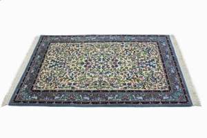 Cream Floral Kirman 3X4 Oriental Rug