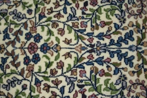 Cream Floral Kirman 3X4 Oriental Rug