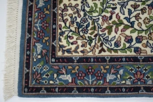 Cream Floral Kirman 3X4 Oriental Rug