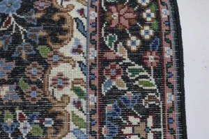 Black Floral Kirman 3X4 Oriental Rug