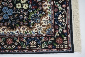 Black Floral Kirman 3X4 Oriental Rug