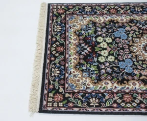 Black Floral Kirman 3X4 Oriental Rug