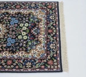 Black Floral Kirman 3X4 Oriental Rug