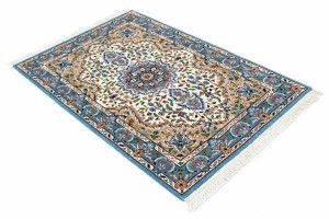 Cream Floral Kirman 3X4 Oriental Rug