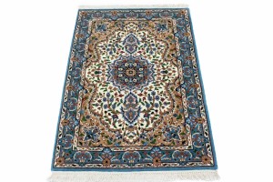Cream Floral Kirman 3X4 Oriental Rug