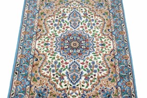 Cream Floral Kirman 3X4 Oriental Rug