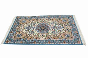 Cream Floral Kirman 3X4 Oriental Rug