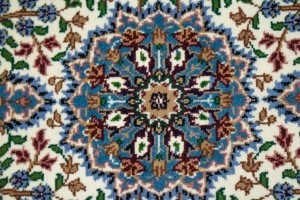 Cream Floral Kirman 3X4 Oriental Rug