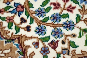 Cream Floral Kirman 3X4 Oriental Rug