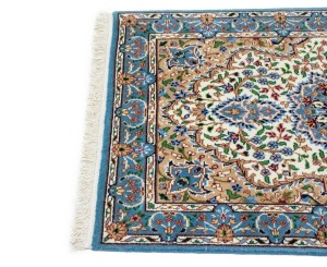 Cream Floral Kirman 3X4 Oriental Rug