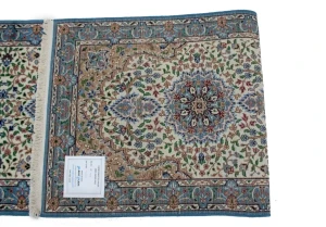Cream Floral Kirman 3X10 Oriental Runner Rug