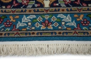 Cream Floral Kirman 3X10 Oriental Rug