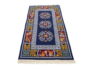 Navy Blue Floral 3X6 Chinese Style Oriental Rug