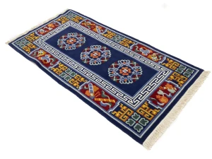 Navy Blue Floral 3X6 Chinese Style Oriental Rug