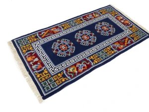 Navy Blue Floral 3X6 Chinese Style Oriental Rug