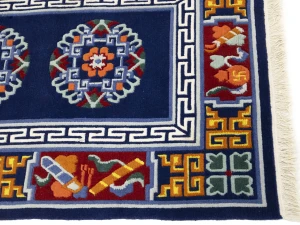 Navy Blue Floral 3X6 Chinese Style Oriental Rug
