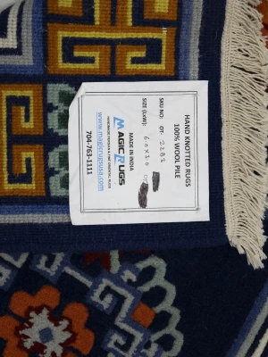 Navy Blue Floral 3X6 Chinese Style Oriental Rug