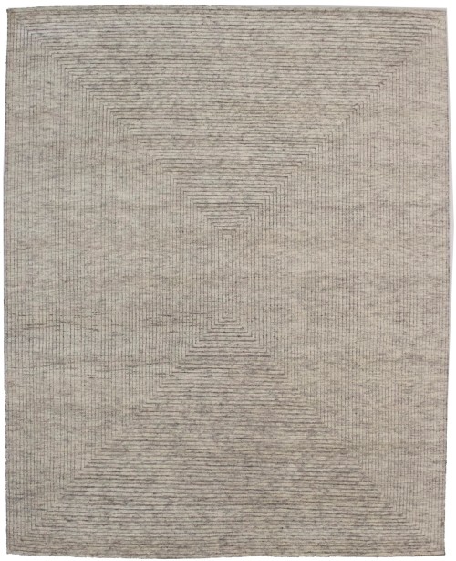 Cream Geometric 8X10 Oriental Modern Rug