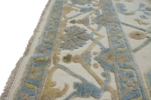 Cream Floral Traditional 8X10 Casual Oushak Oriental Rug