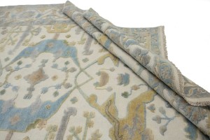 Cream Floral Traditional 8X10 Casual Oushak Oriental Rug