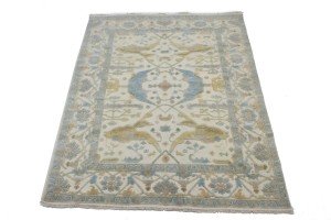 Cream Floral Traditional 8X10 Casual Oushak Oriental Rug