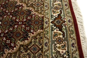 Red Floral Geometric 3X5 Tabriz Fish Mahi Oriental Rug