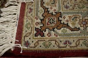 Red Floral Geometric 3X5 Tabriz Fish Mahi Oriental Rug