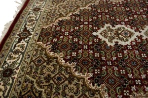 Red Floral Geometric 3X5 Tabriz Fish Mahi Oriental Rug