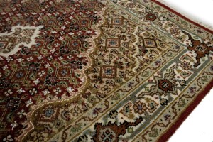 Red Floral Geometric 3X5 Tabriz Fish Mahi Oriental Rug