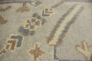 Cream Floral 9X12 Oushak Chobi Oriental Rug