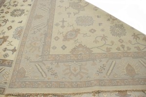 Cream Floral 9X12 Oushak Chobi Oriental Rug
