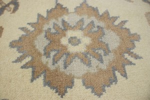Cream Floral 9X12 Oushak Chobi Oriental Rug