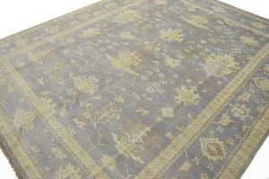 Light Gray Floral 8X10 Oushak Chobi Oriental Rug