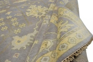 Light Gray Floral 8X10 Oushak Chobi Oriental Rug