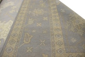 Light Gray Floral 8X10 Oushak Chobi Oriental Rug
