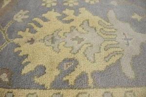 Light Gray Floral 8X10 Oushak Chobi Oriental Rug