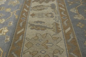 Slate Grey Floral 8X10 Oushak Chobi Oriental Rug