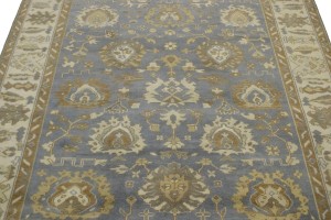 Slate Grey Floral 8X10 Oushak Chobi Oriental Rug