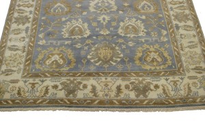 Slate Grey Floral 8X10 Oushak Chobi Oriental Rug