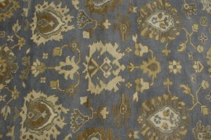 Slate Grey Floral 8X10 Oushak Chobi Oriental Rug