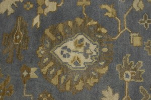 Slate Grey Floral 8X10 Oushak Chobi Oriental Rug