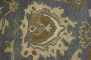 Slate Grey Floral 8X10 Oushak Chobi Oriental Rug
