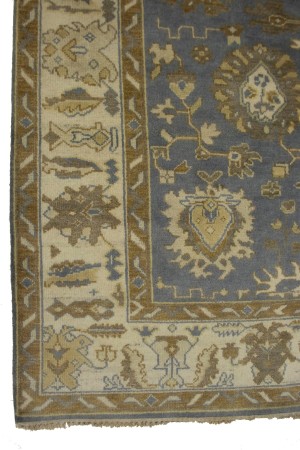 Slate Grey Floral 8X10 Oushak Chobi Oriental Rug