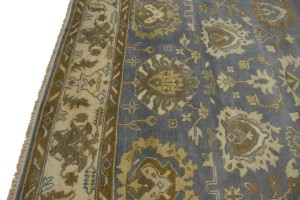 Slate Grey Floral 8X10 Oushak Chobi Oriental Rug