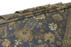 Slate Grey Floral 8X10 Oushak Chobi Oriental Rug