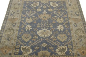 Slate Grey Floral 8X10 Oushak Chobi Oriental Rug