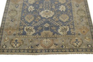 Slate Grey Floral 8X10 Oushak Chobi Oriental Rug