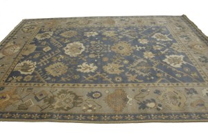 Slate Grey Floral 8X10 Oushak Chobi Oriental Rug