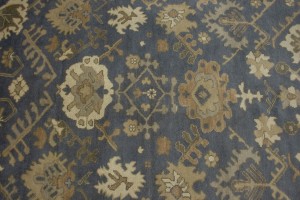 Slate Grey Floral 8X10 Oushak Chobi Oriental Rug