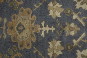 Slate Grey Floral 8X10 Oushak Chobi Oriental Rug